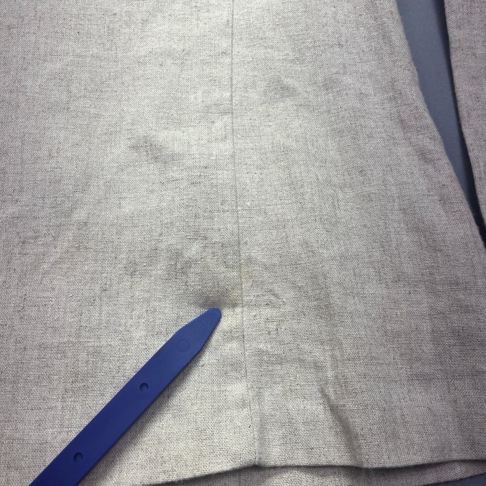 CLIO Linen Blend Jacket Zip Front Career Office Neutral Tencel Large Cottagecore - Picture 7 of 9